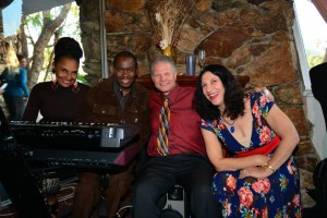 Leslie at Holiday Celebration Club, with Martha LaCroix, Joel Scott & Gary Gibbons. 